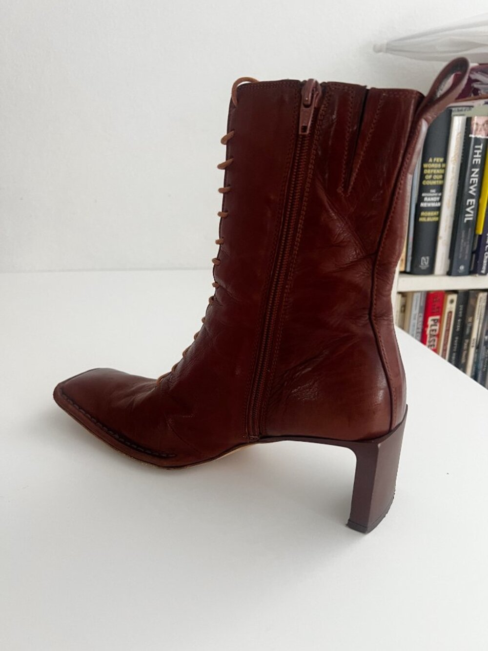 Miista Dionne Brown Leather Lace-Up Boots Size 37 - Picture 7 of 10